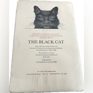NWT NEW Rare 1986 Alan James Robinson Lithograph The Black Cat Edgar Allan Poe
